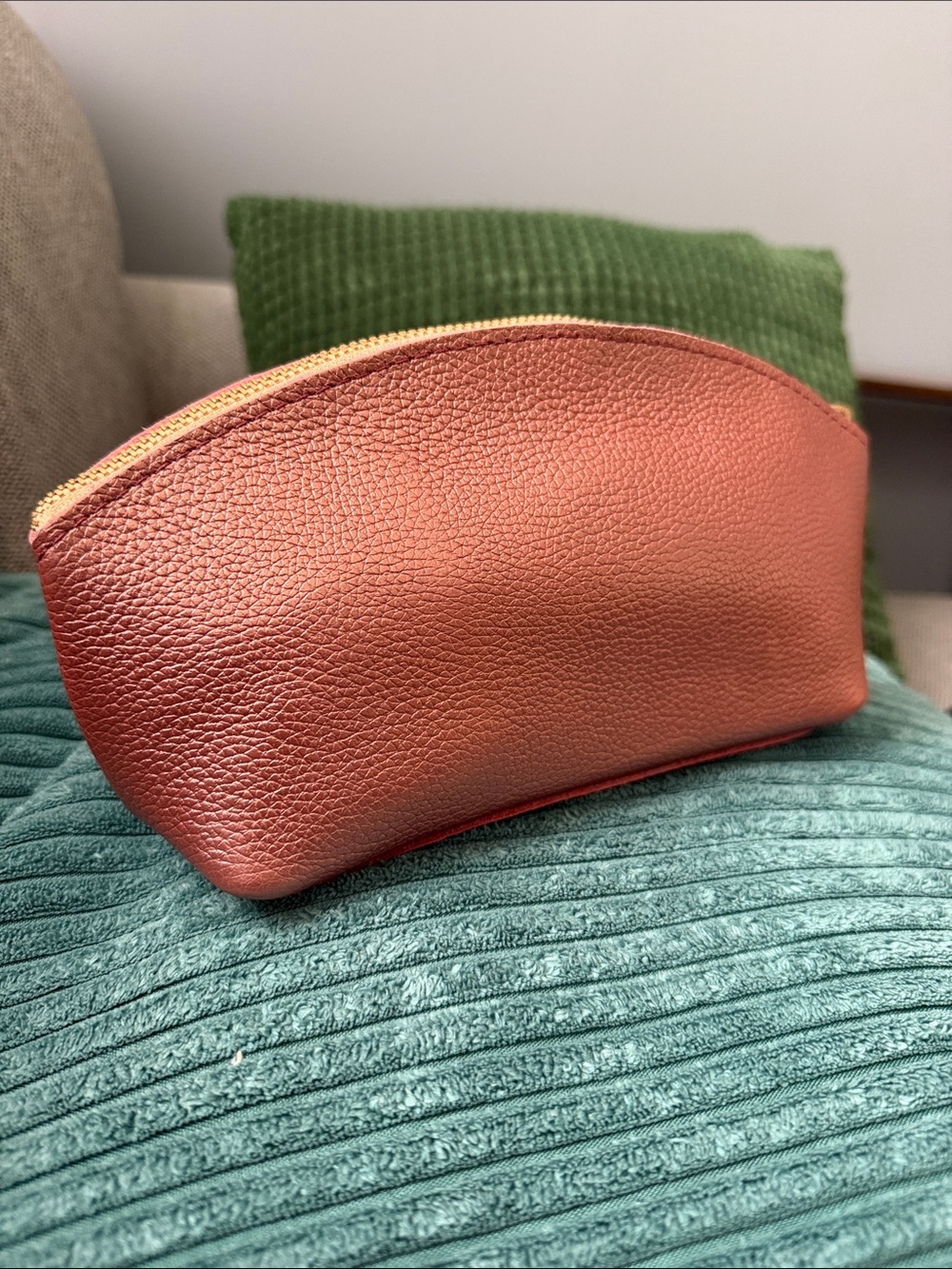 Portland Leather Pebbled Cosmetic Pouch Supernova Pink Eclipse Unicorn